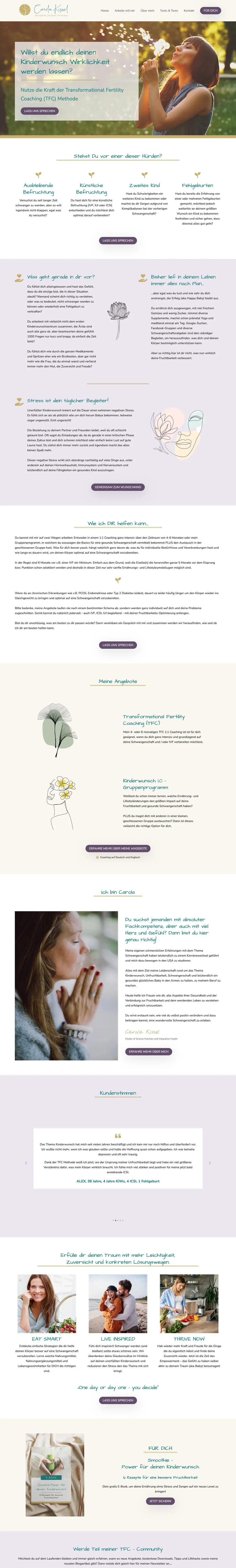Website von Carola Kissel, komplette Seite
