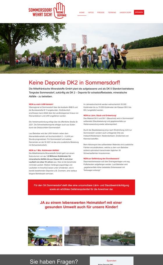 Website der Initiative Keine Deponie Sommersdorf