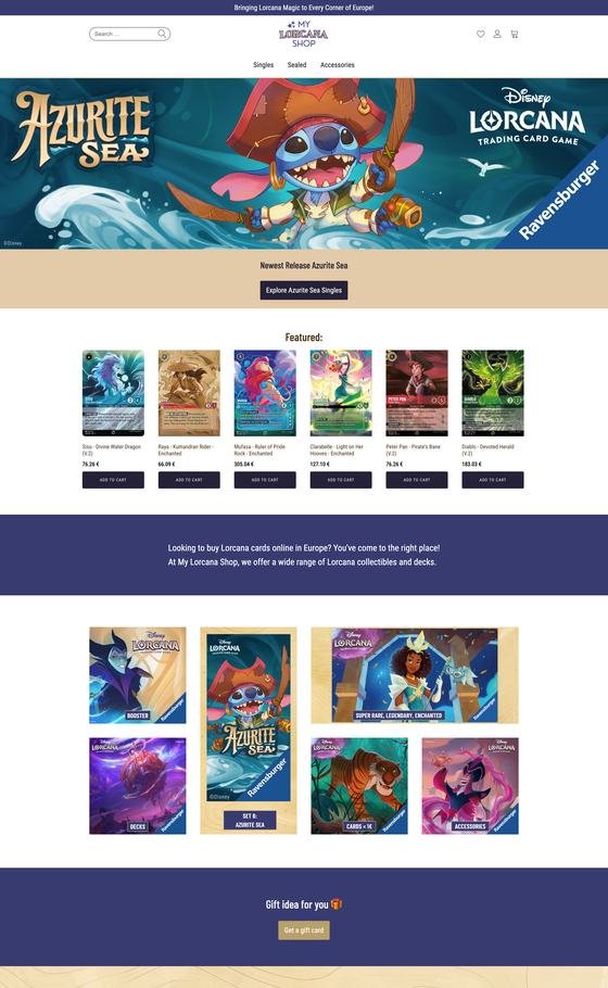 Website des My Lorcana Shop