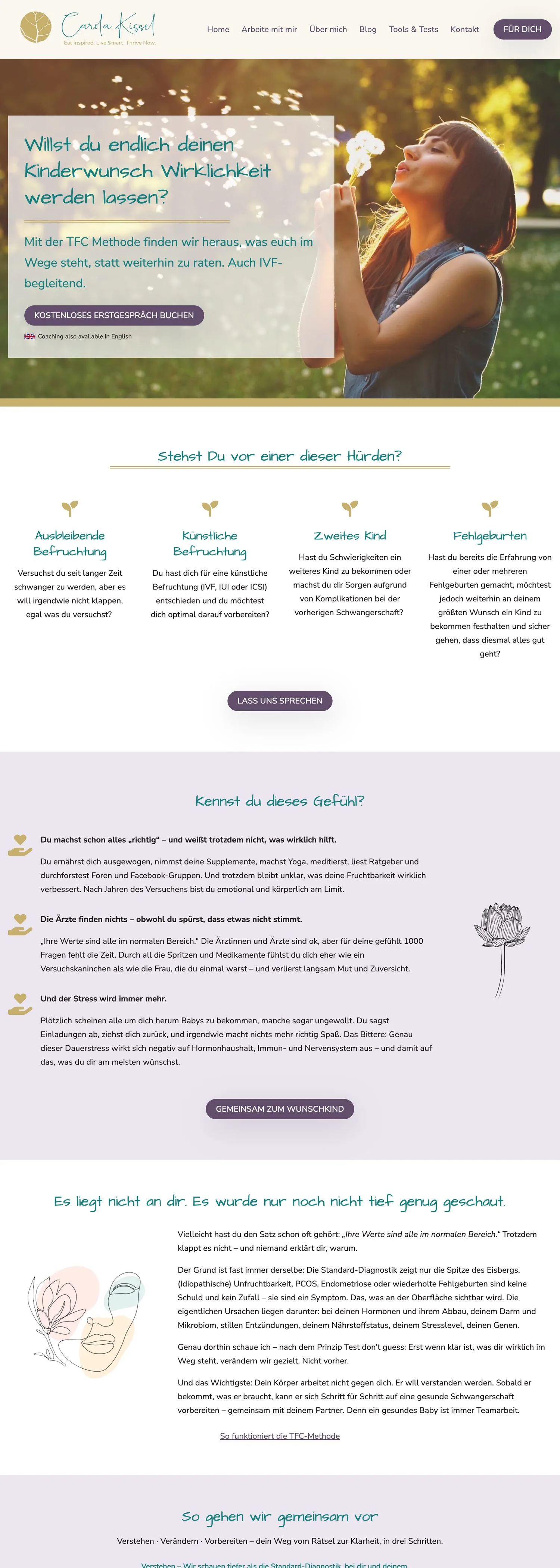 Website von Carola Kissel, komplette Seite